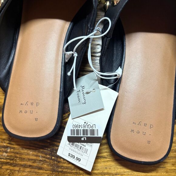 A New Day Black And Gold Studded Mule Size 11 - Picture 5 of 8